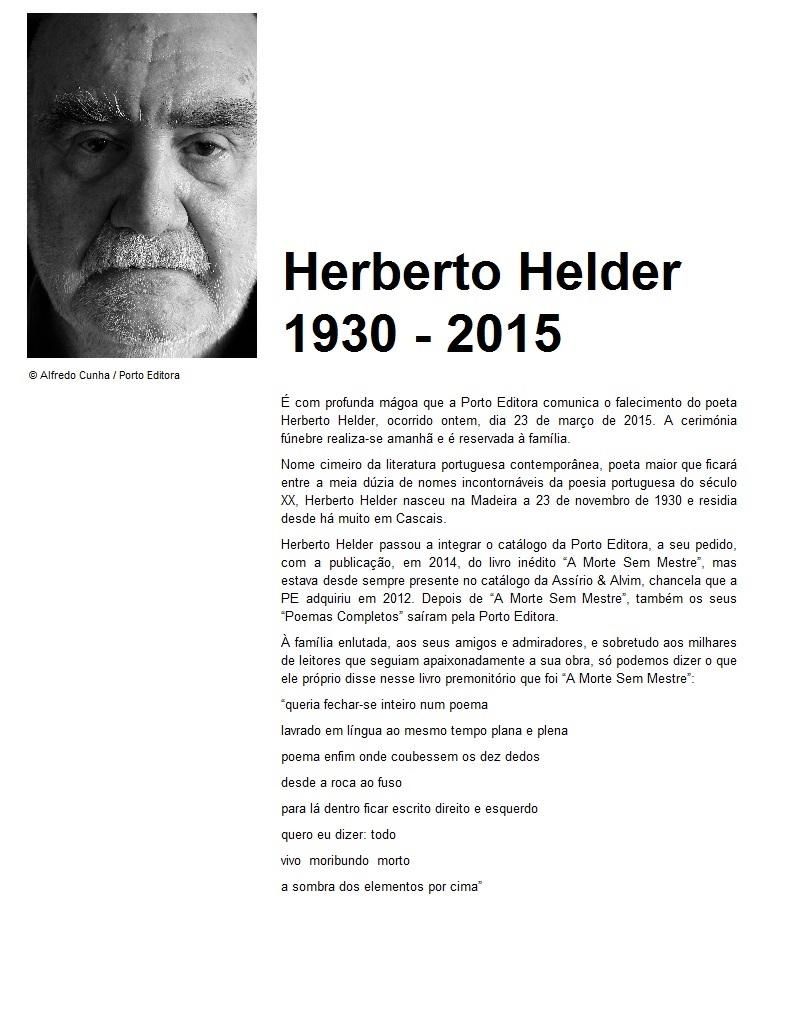 HERBERTO HELDER - a poesia com sinal mais