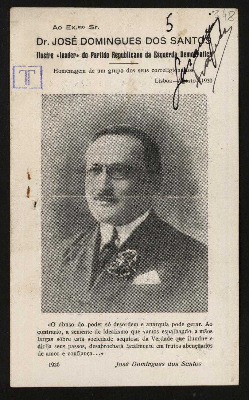 JOSÉ DOMINGUES DOS SANTOS                                    – um Primeiro Ministro Matosinhense